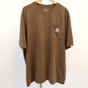 Carhartt Men's Loose Fit Brown Short Sleeve Pocket T-Shirt Size XL Casual